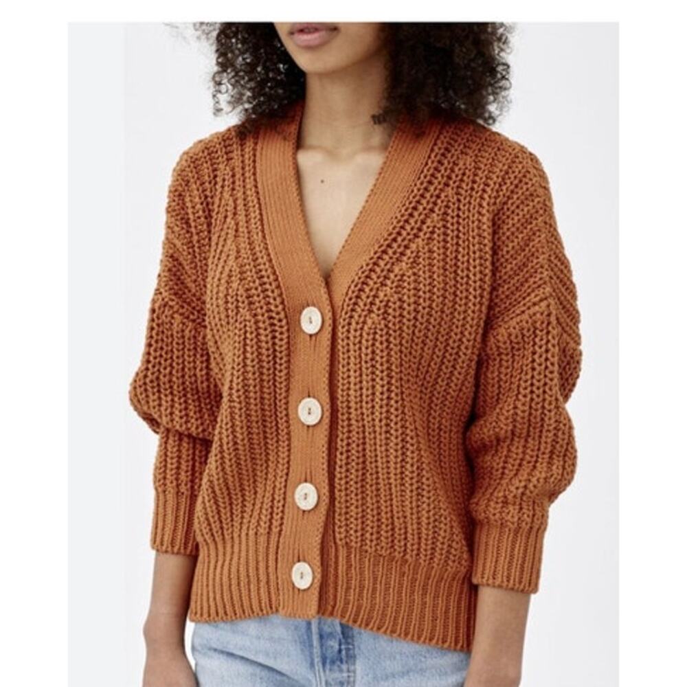 BABAA Sz OS S M L Cardigan No 18 Mi Tierra Rust Burnt Orange Cotton - Picture 12 of 12